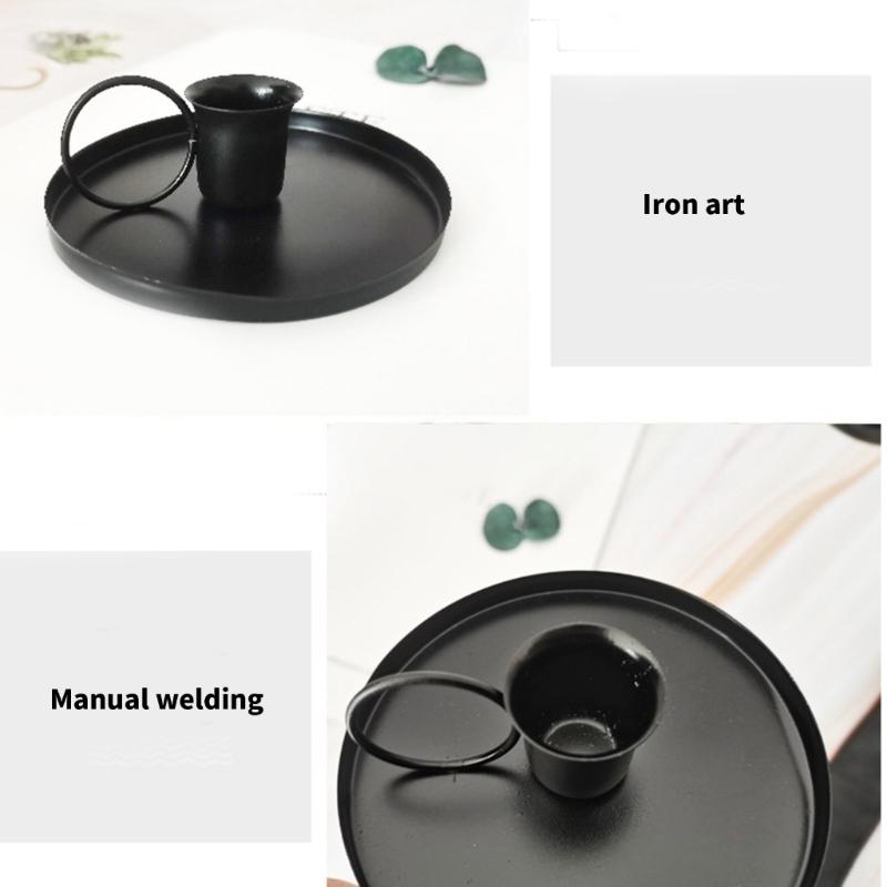Metallkerzenhalter mit Griff Eisenleuchter Spitzkerzenständer für romantische Abendessen und festliche Feiergeschenke