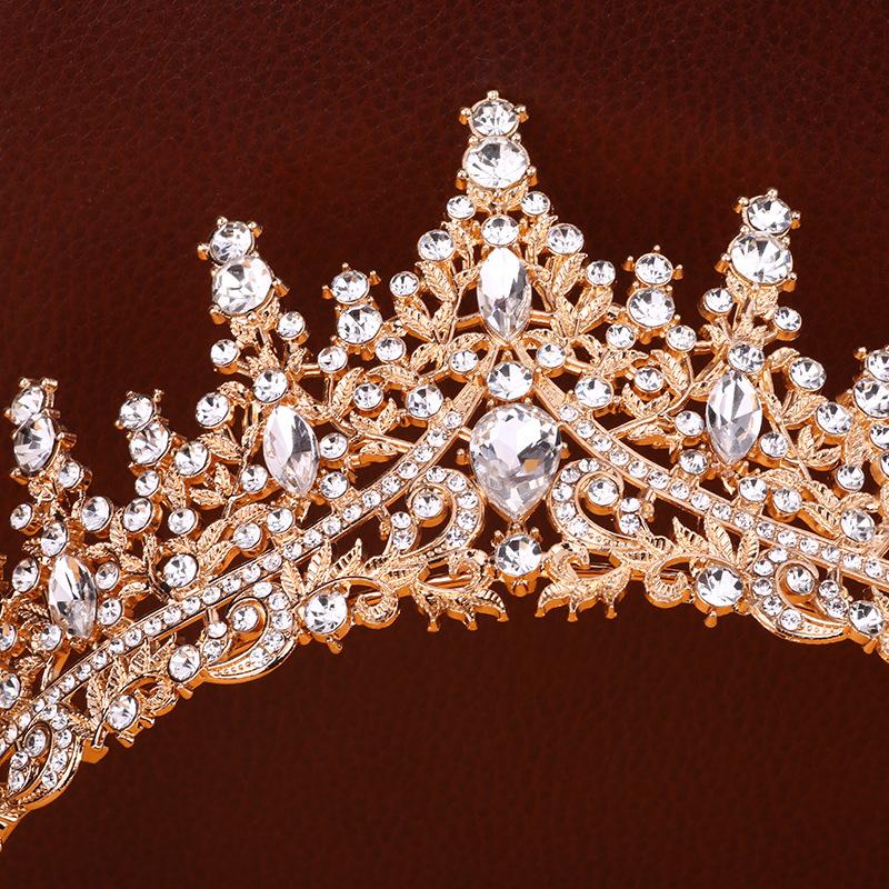 Nová luxusná svadobná koruna s plným diamantom, čelenka, doplnky k svadobným šatám, elegantný temperament, krištáľová svadobná koruna, vlasové doplnky