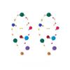 Colorful Fireworks Beaded Ear Clip Earrings - Fun Contrasting Colors, No Piercing Needed
