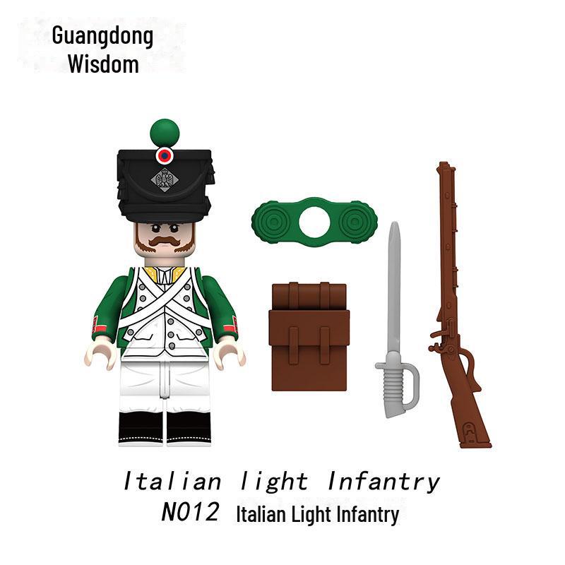 Military Building Blocks Set: Infantry, Cavalry, and Grenadiers Figures Toy Bag