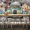 3d Wallpaper Retro Old Car Hand-Painted Graffiti Wall Mural Restaurant Cafe Bar Removable Home Decor