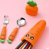 Carrots Set Children Dinnerware Stainless Steel Spoon Fork Flatware With Box Baby Feeding Tool Kitchen Tableware Supplies