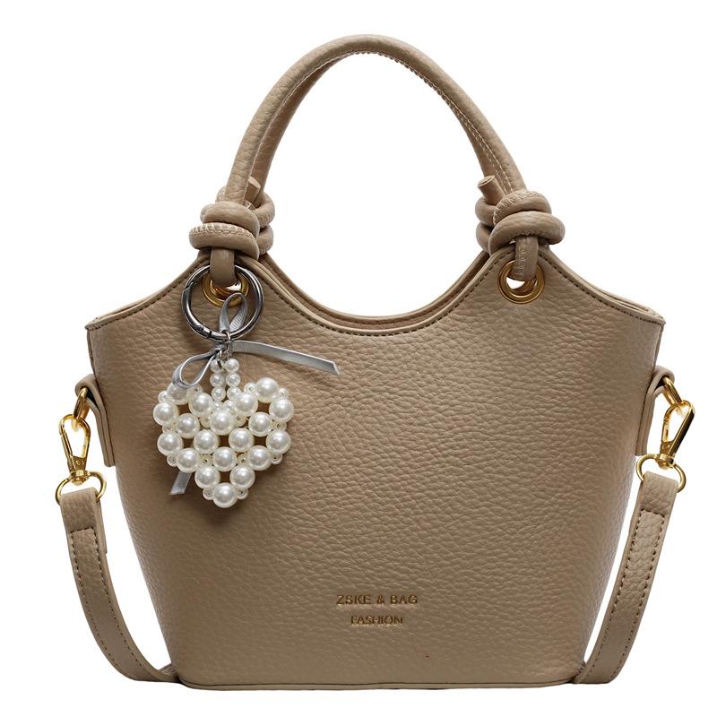 Hand Carry Fashion Bucket Bag Women's Korean Version Ins Shoulder Bag 2025 Spring New Simple Casual Portable Messenger Bag