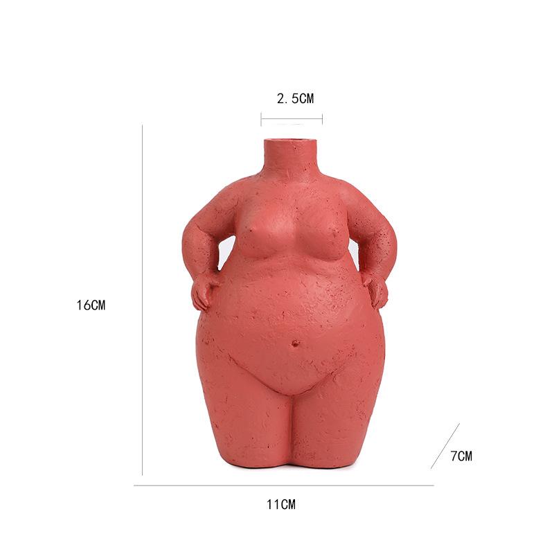 Creative Female Body Ceramic Vase Abstract Art Figure Sculpture Ornament Art Irregular Girl Ceramic Flower Vase Home Decoration
