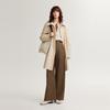 ELLE French Style High-End Straight Coat Minimalist Casual Design Trench Coat Women Outerwear Khaki ED48783