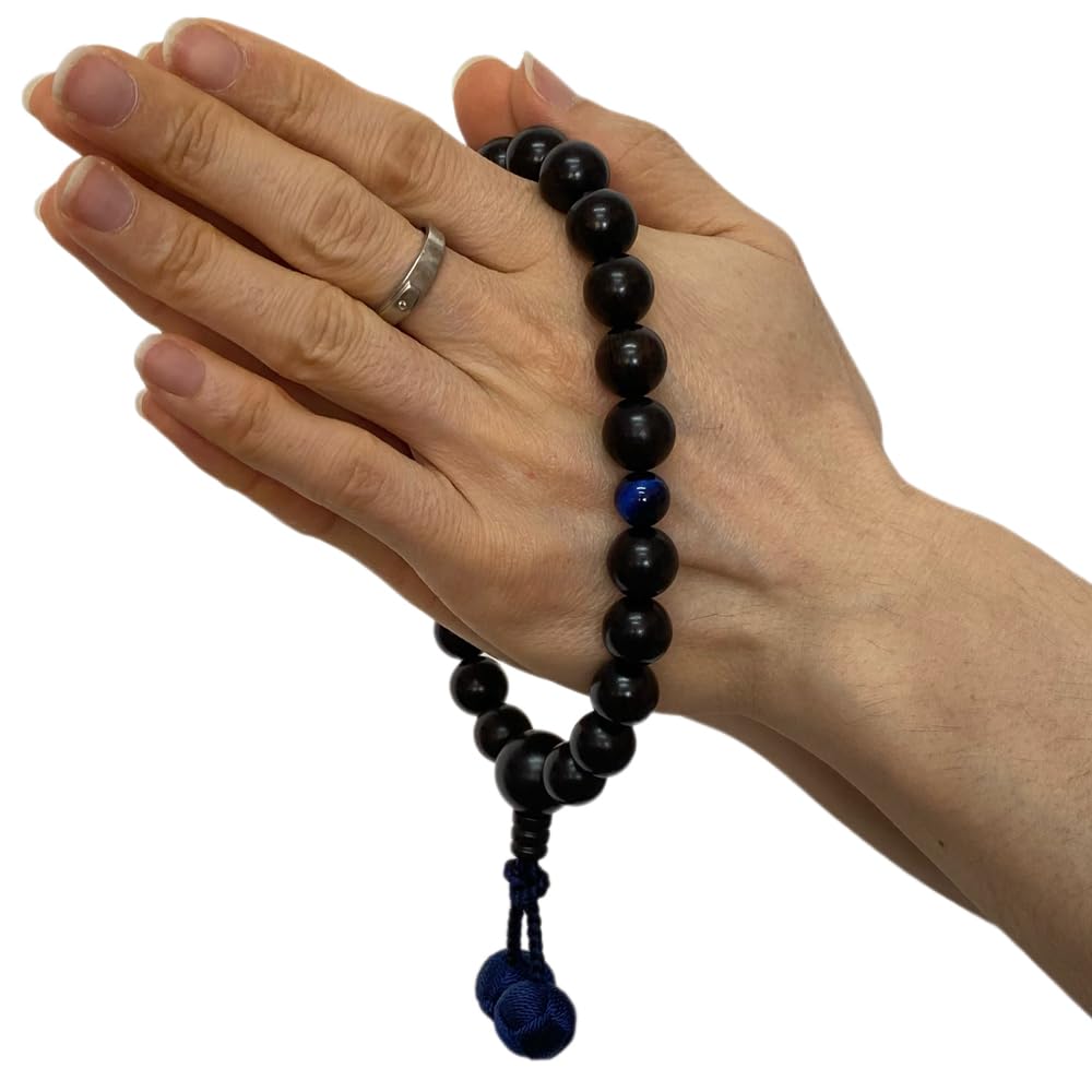 LOTUS Myo Lotus Myorenka Buddhist Prayer Beads for 22 Nitenno Stone Natural Brahma Informal Prayer Memorial Buddhist Memorial Gift Stone Blue Eye