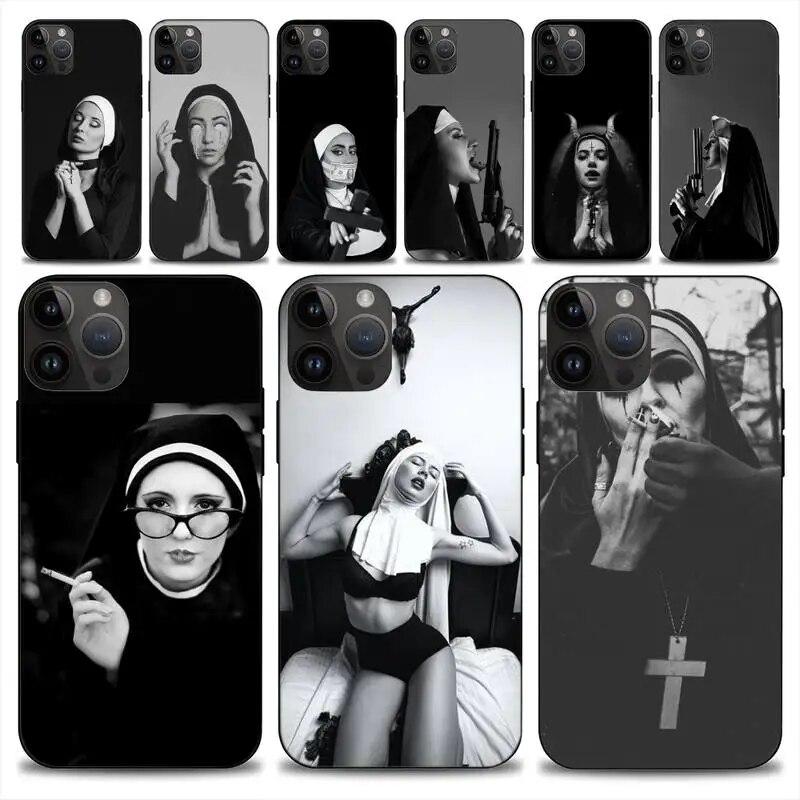 

Новинка для телефона Sister Nun для iPhone 14 13 12 11 Pro Max Mini X 7 8, мягкий чехол