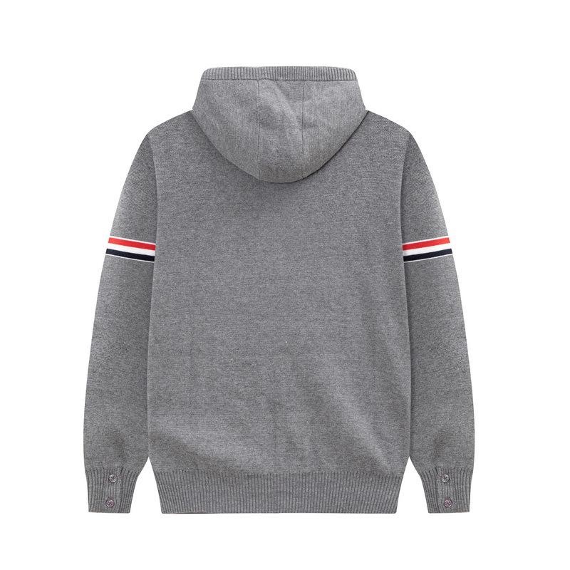 TB JL Double-Sleeve Hooded Knit Sweater Jacket – Warm, Fashionable, Versatile Zipper Style for Couples