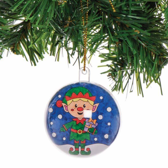 Kit de loisirs créatifs - baker ross - ax478 - décorations de noël - 8 boules - 46 mm de diamètre