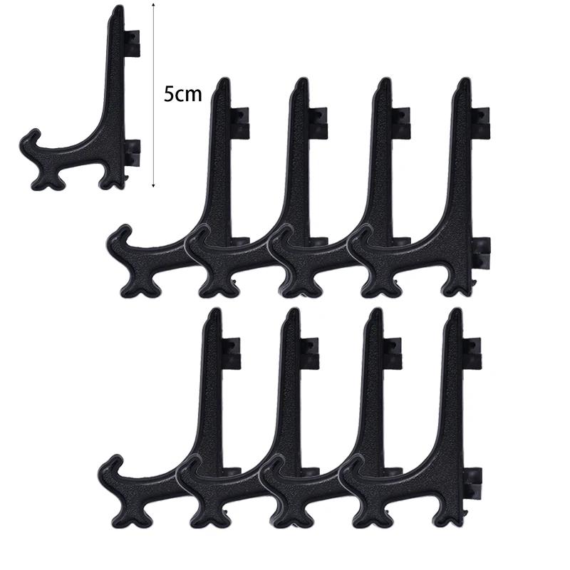 

Clear Plastic Easels Photo Picture Frame Display Stand Cards Artwork Holder Wedding Party Desktop Decor Folding Book Plate Racks 5PCS