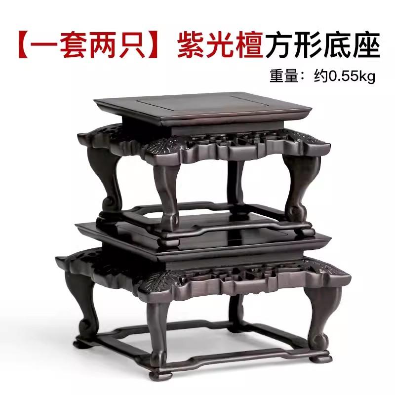 Red Wood Carving Handicraft Ornaments, Square Bracket, Flower Pots, Vase, Strange Stone, Stone Buddha Statue Base