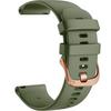 Universal Silicone Strap 20mm, with Gold Buckle, Green