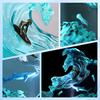 Resin LED Ocean Surfing Night Lights Handmade Wooden Resin Bedside Table Lamp 3D Art Ornaments For Office Bedroom Room Party