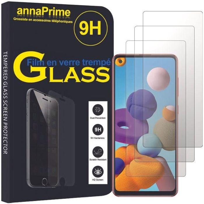 Film de protection - VCOMP - Samsung Galaxy A21S - Verre Trempé - Pack de 3 - Résistant aux rayures