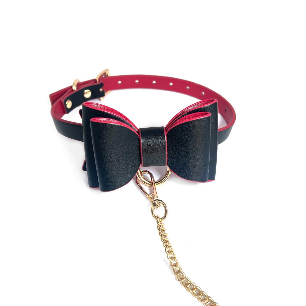 Bow Choker, Sweet Gothic PU Leather Neck Collar for Lolita & Maid Costume