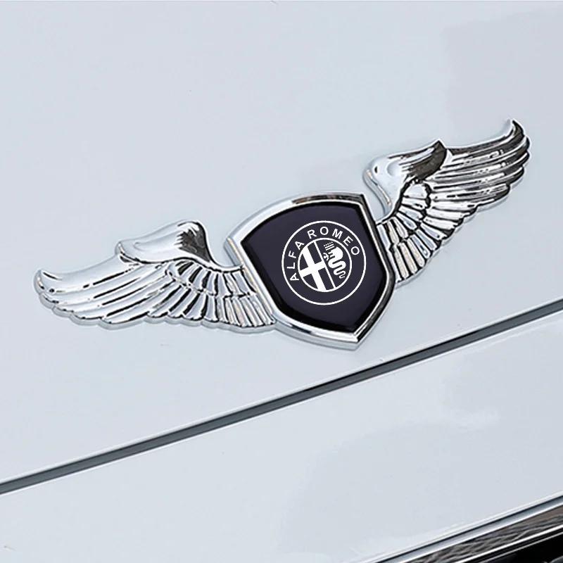 Metal Chromed Car Front Hood Emblem Badge Sticker for Alfa Romeo 156 159 147 155 Mito Giulia GT Giulietta Stelvio Tonale 4C 8C zk1