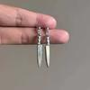 Gothic Y2K Silver Color Short Knife Dangle Earrings for Men Women Fashion Personality Streetwear Rock Party Jewelry Accessories