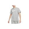 Nike Solid Color Logo Crew Neck Short Sleeve T-Shirt for Men in Grey