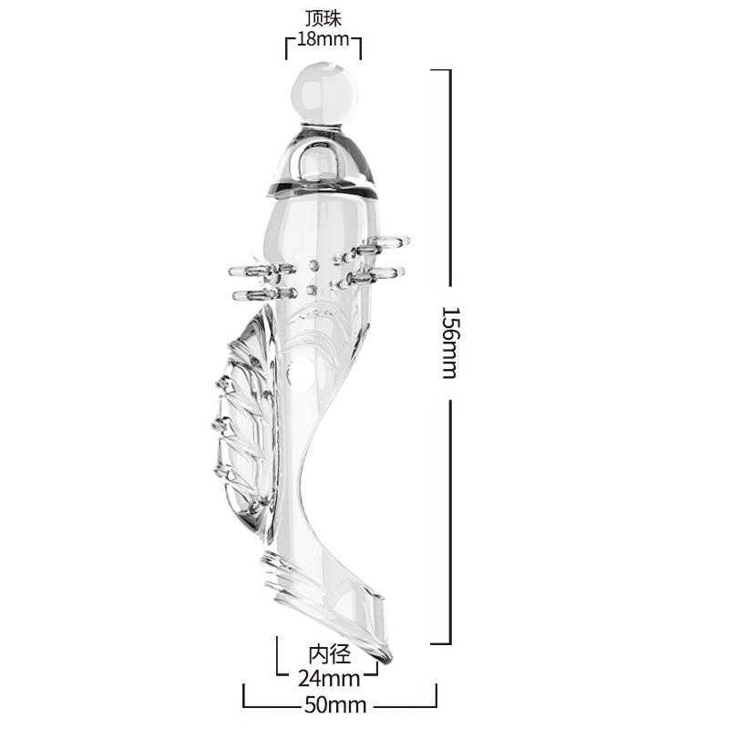 Transparent Crystal Condom Penis Sleeve Male Enlargement Time Delay Spike Clit Reusable Condoms Sex Toy for Couple