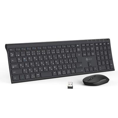 iClever Wireless Keyboard and Mouse Japanese JIS Keyboard with Numeric Adjustable Wireless Compatible with Set, Layout, Quiet, Ultra-Thin, Type-C