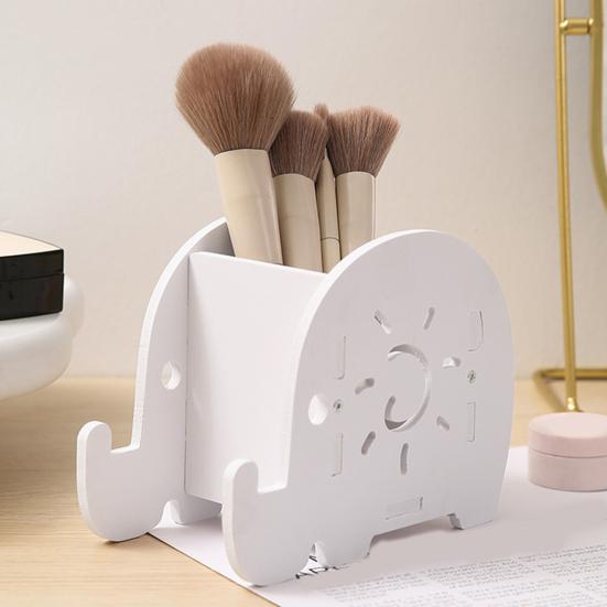 Xiaobudian Elephant Pencil Holder, Creative Phone Stand, Practical Storage Box, Desktop Organizer for Pens Makeup Brushes, Home Office Supplies