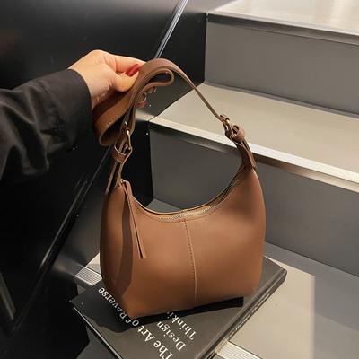 2025 New Fashion Underarm Bag Korean Version Portable Shoulder Bag Soft Leather Large Capacity Versatile Solid Color Dumpling Bag Women
