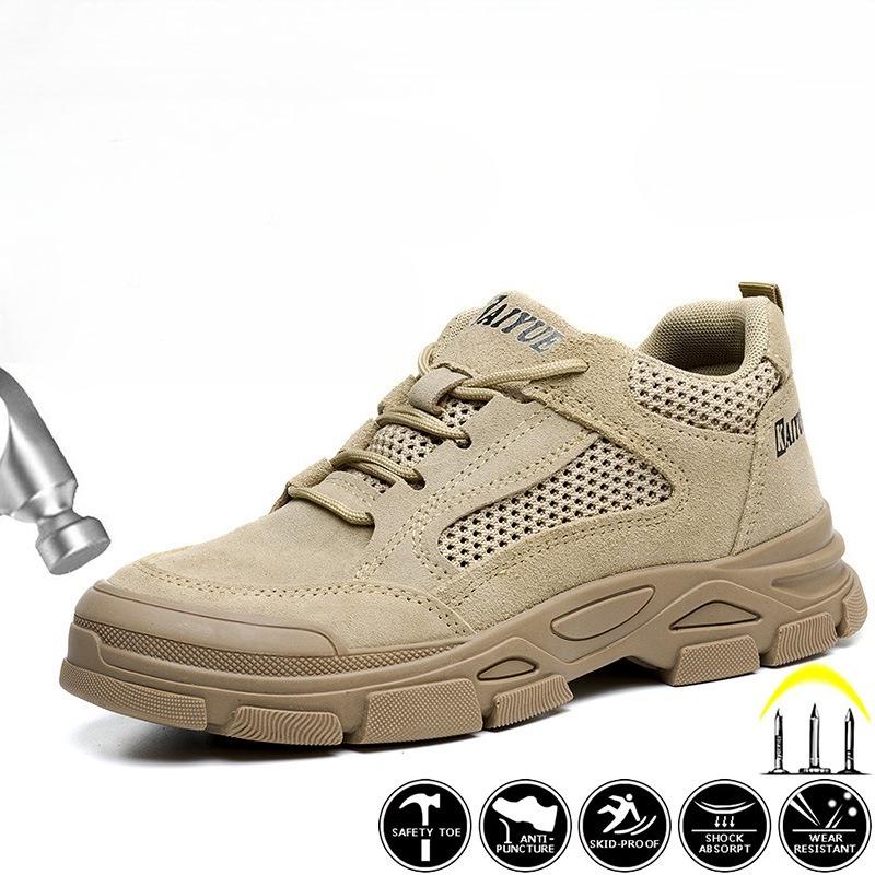 Fashion New Work Safety Shoes for Men Steel Toe Shoes Women Indestructible Work Shoes Outdoor Construction Puncture-Proof Safety Boots