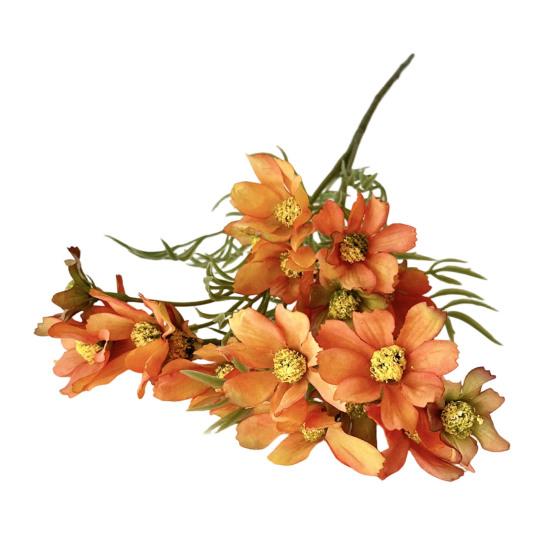 Artificial Spring Flowers Realistic Stem Colorful Floral Faux Wildflowers with Bouquet for Vase оранжевый