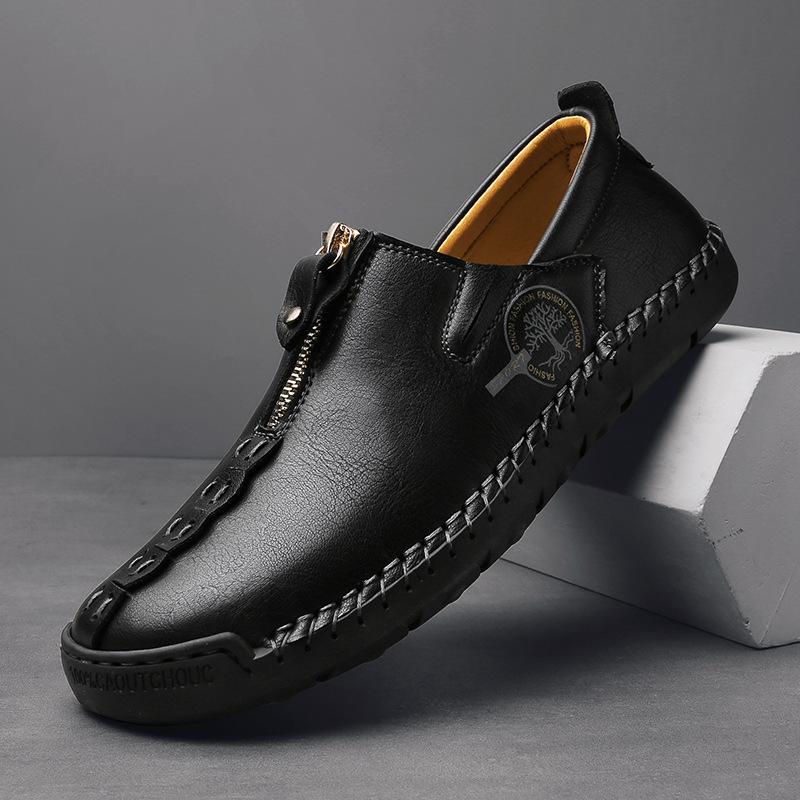 2025 Popular Leather Shoes Men's One-pedal Sewn Sole Casual Men's Loafers Large Size Men's Shoes 4748