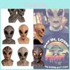 Unik Design Alienmask För Halloween Huvudtäckande Alienmask Med Skräckinjagande Drag