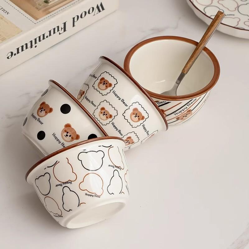 Cute Danny Bear Ceramic Rice Bowl