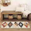 Boho Kitchen Rug Non-Slip Washable Diamond Pattern Soft Cushion Floor Carpet for Bedroom Entryway Home