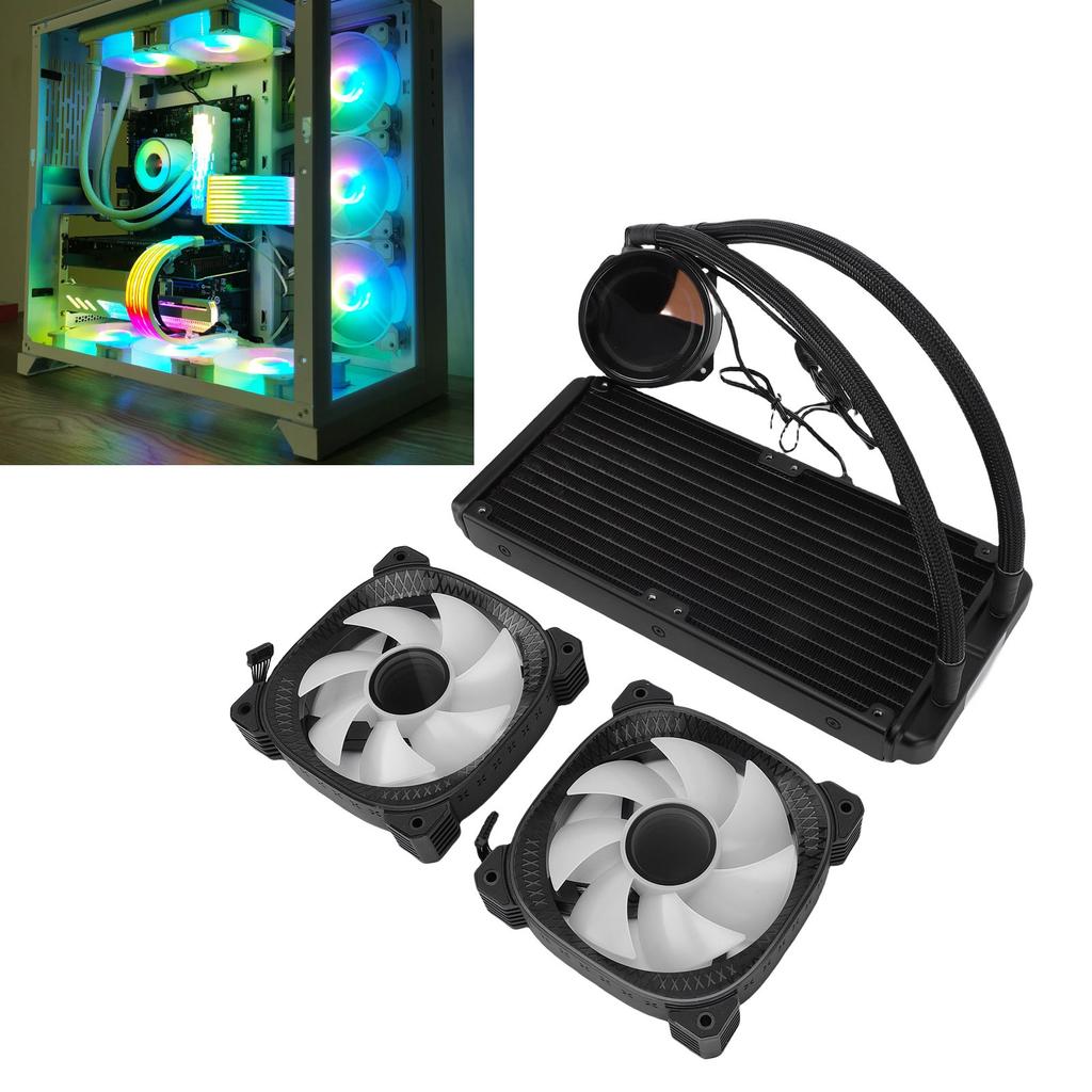 ARGB Liquid CPU Cooler Support for AM4 AM5 2.2 Inch LCD Temperature Display Close   AIO Liquid Cooler with 240mm