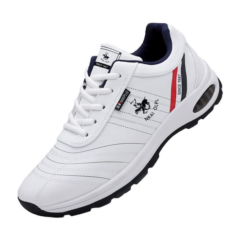 Scarpe Casual da Uomo Paul alla Moda, Taglia Grande, in Pelle Bianca - Stile Coreano, Ammortizzazione ad Aria, Comode per Correre e Sport.