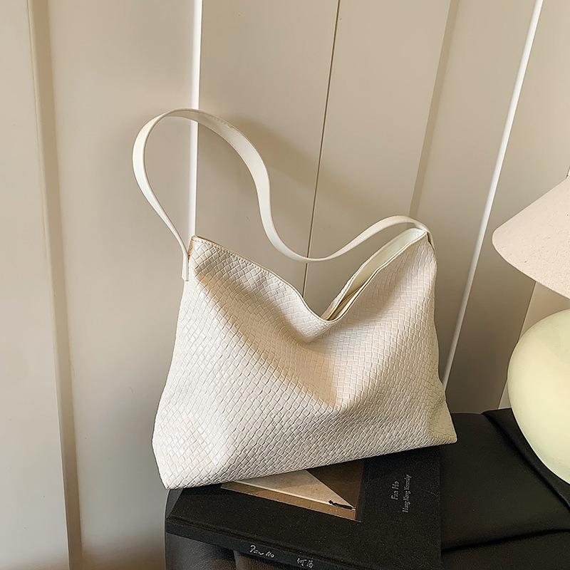 

Новая стильная простая сумка через плечо большой вместимости, повседневная универсальная, для поездок на работу, портативная сумка-тоут, тренд белый