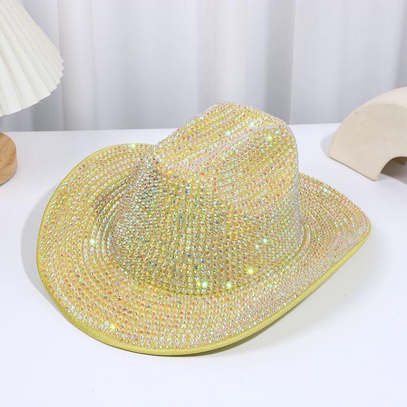 Top Hat Handmade Diamonds Colored Flash Diamonds Festival Ball Party Show Diamond Jazz Hat