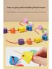 Grenzüberschreitendes kognitives Zuordnungs-Puzzle mit geometrischen Holzformen: Kinder Perlenfädeln mit Fünf-Spalten-Sets