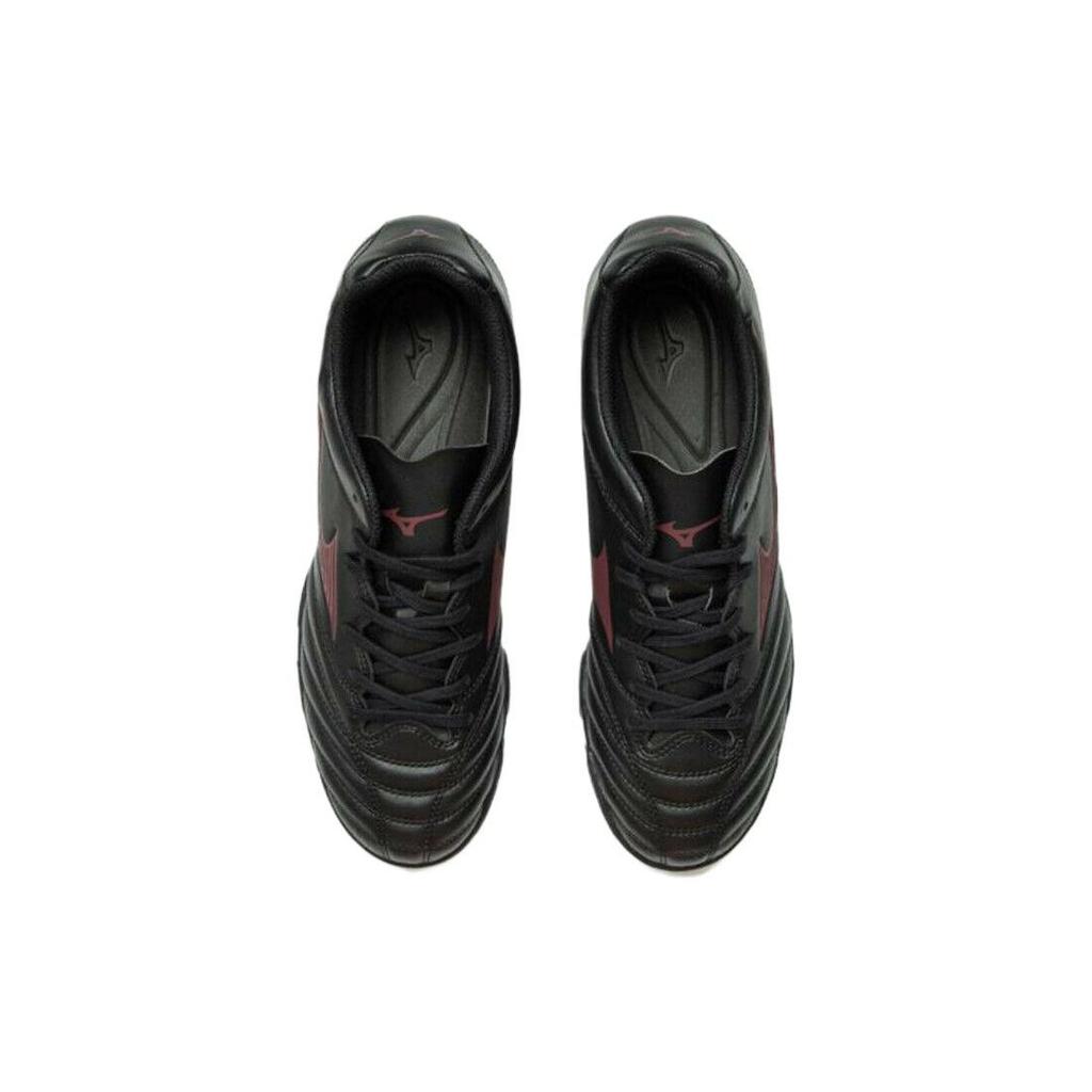Mizuno Monarcida Neo II Round Toe Lace-Up TF (Rubber Studs) Slip-Resistant Durable Support Lightweight Soccer Shoes Men Sneaker Black P1GD210500