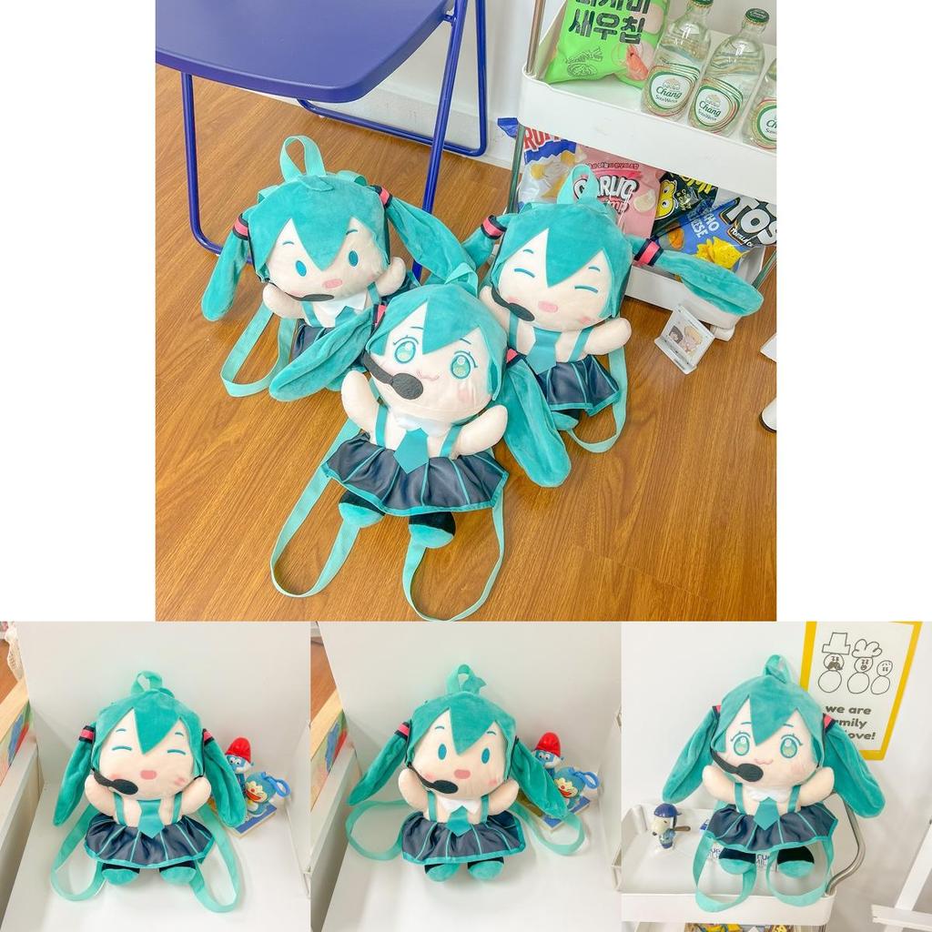 Hatsune Miku Plush Backpack With Nylon Lining For Casual Travel And Comfort