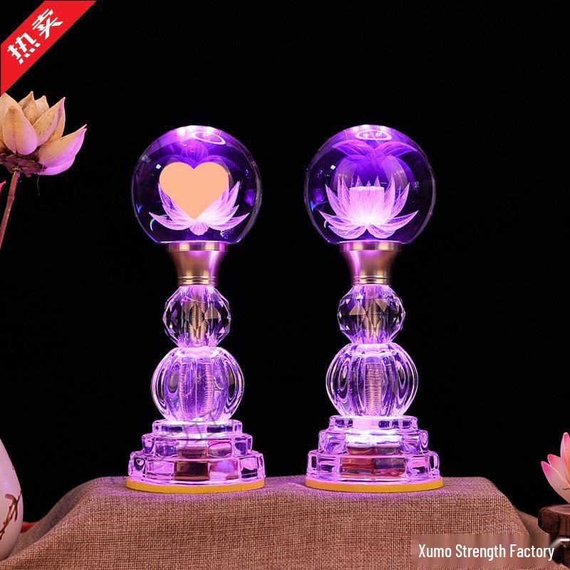 Seven-Color Eternal Buddhist Lotus Offering Lamp