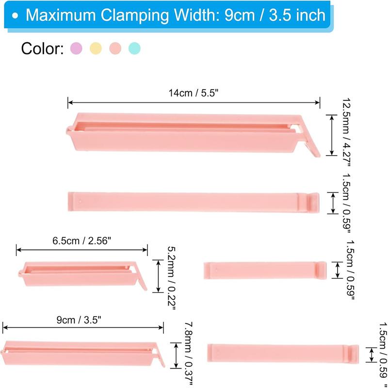 12/24/36 SZT Klipsy do Zamykania Torebek Plastikowych Torebka na Przekąski Plastikowe Przenośne Przechowywanie Kuchenne Elastyczna Klamra Klamra do Torebek