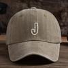 Fashionable Baseball Cap with Letter J Printed on It Casual Fishing Cap Travel Sun Visor Duckbill Hat