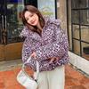 Autumn and winter new leopard print cotton jacket women's thickened short stand-up collar jacket cotton-padded jacket
