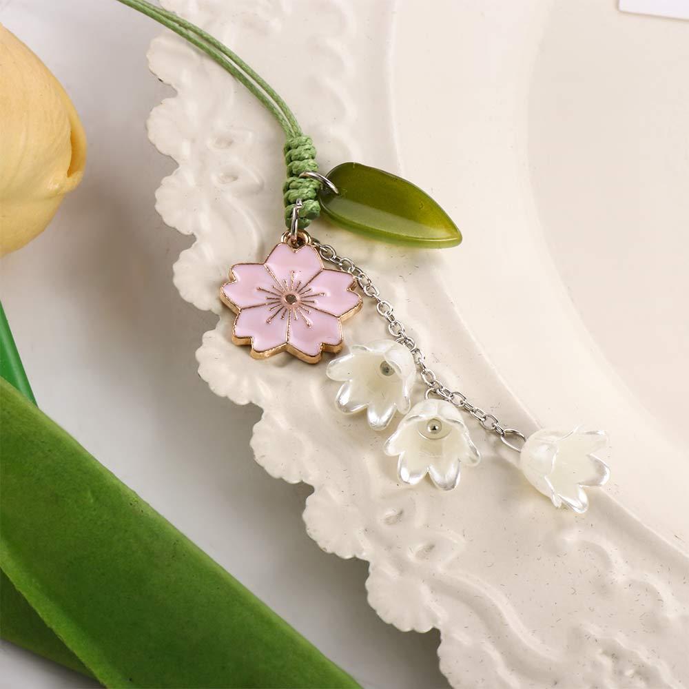 Cute Tulip Flowers Strap Lanyards Charms for Mobile Phone Case Keychain Car Key Chains Headset Cover Hang