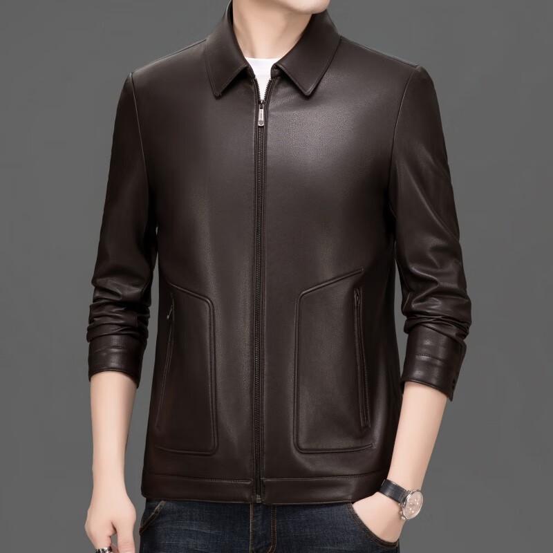Men's Lapel Faux Leather Jacket FMDH8066