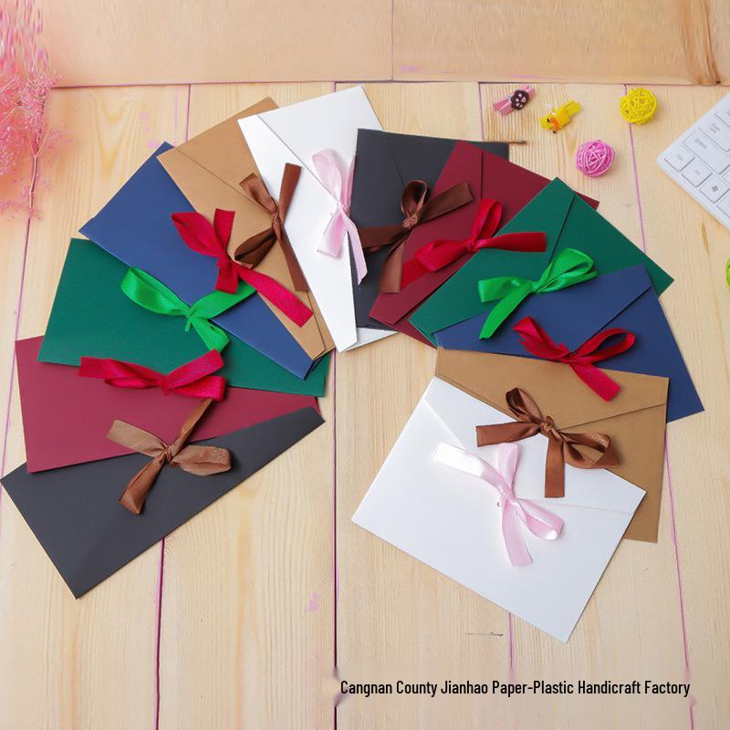 Retro Kraft Paper Envelope - Western Style Invitation with Bow Logo