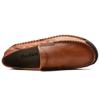 Men's Comfortable Casual Flat Heel Leather Shoes Handmade Male Breathable Vintage Trendy Slip-On Adult Footwear Walking Shoes