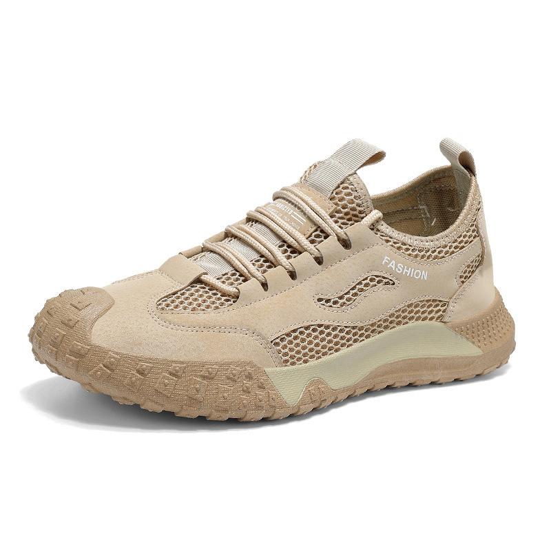 Labor Insurance Shoes Men's Summer Breathable Mesh Hollowed Mesh Shoes Sports Shoes Non-slip and Wear-resistant Casual Outdoor Board