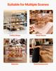Bakery Display Case, 4-Tier Commercial Countertop Pastry Display Case, Clear Acrylic Bread Box for Kitchen, Party Cake Cabinet with Magnetic Rear Door