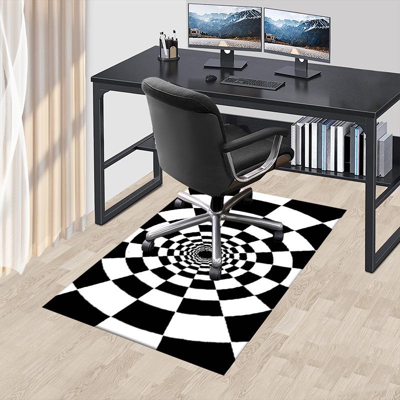 1PC Checkerboard Tunnel Extra Large Non Slip Floor carpet, Office, family, bedroom, Studio Large Area Rug Indoor Rugs, Vibrant Colors